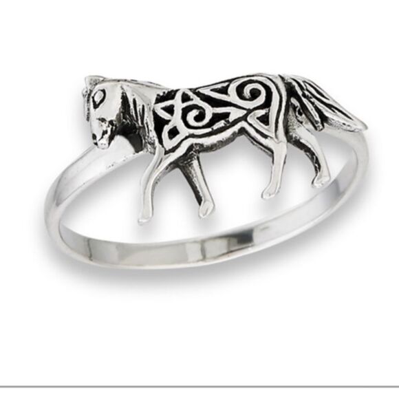 Sterling Silver Filigree Horse Ring 7 - Picture 1 of 6